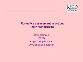 Formative assessment in action: the KFAP projects