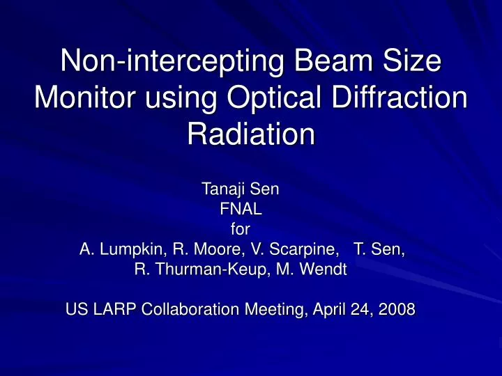 non intercepting beam size monitor using optical diffraction radiation