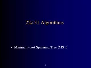 22c:31 Algorithms