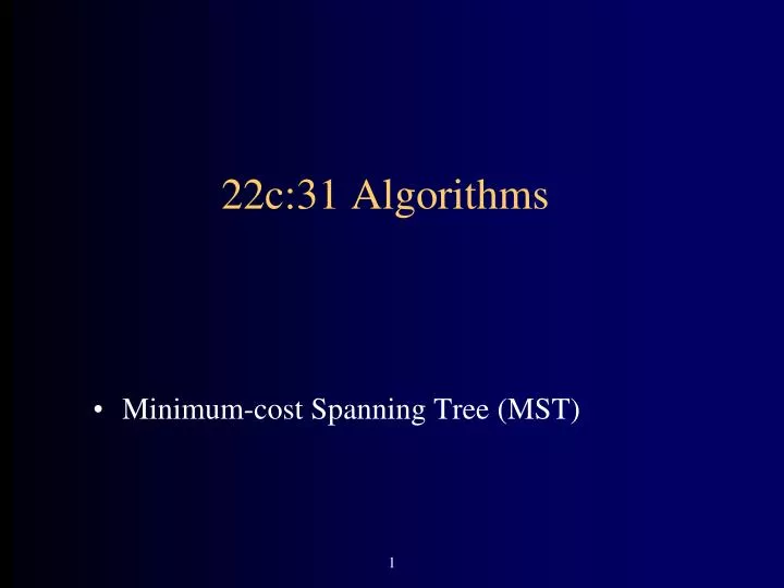 22c 31 algorithms