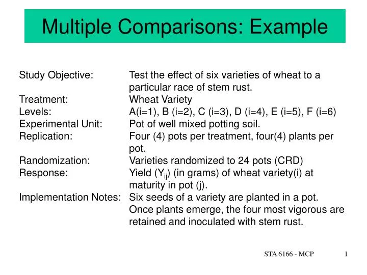 multiple comparisons example