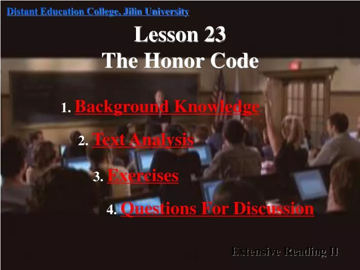 lesson 23 the honor code