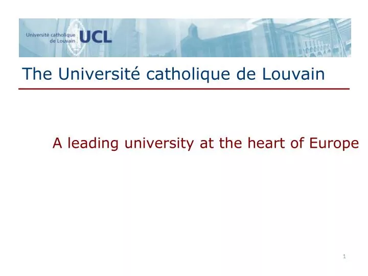 the universit catholique de louvain