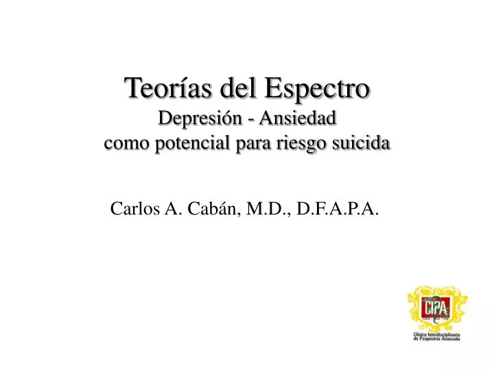 teor as del espectro depresi n ansiedad como potencial para riesgo suicida