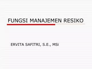 fungsi manajemen resiko