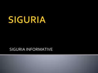 siguria informative