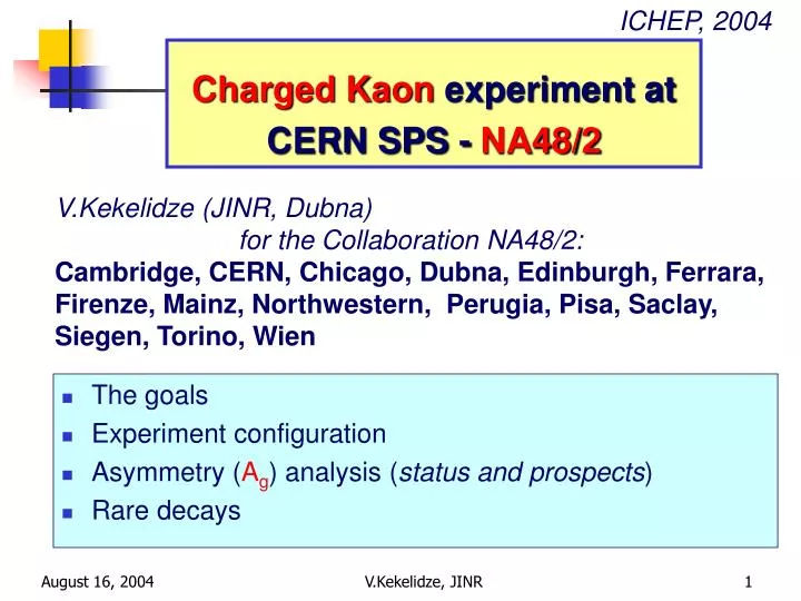 charged kaon experiment at cern sps na48 2