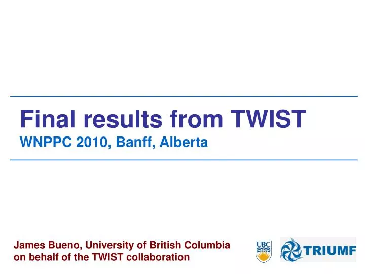 final results from twist wnppc 2010 banff alberta