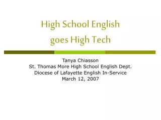 High School English goes High Tech