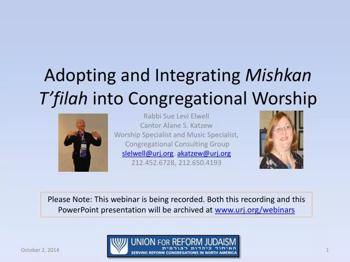 adopting and integrating mishkan t filah into congregational worship