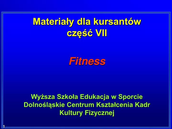 materia y dla kursant w cz vii