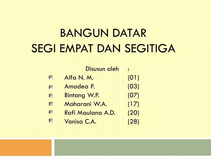 bangun datar segi empat dan segitiga