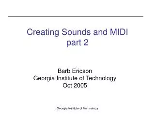 Creating Sounds and MIDI part 2