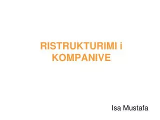 ristrukturimi i kompanive