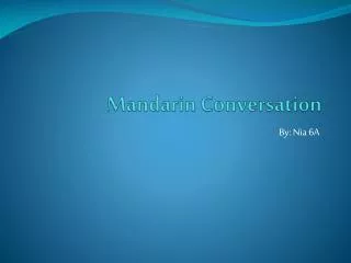 Mandarin Conversation