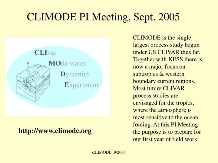 climode pi meeting sept 2005
