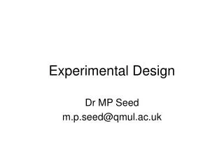 Experimental Design