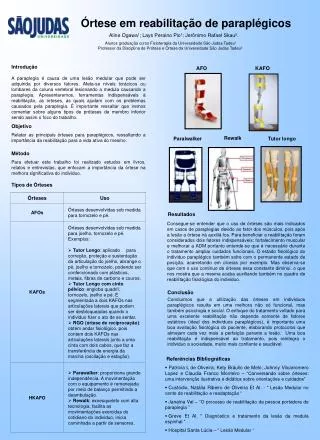 rtese em reabilita o de parapl gicos