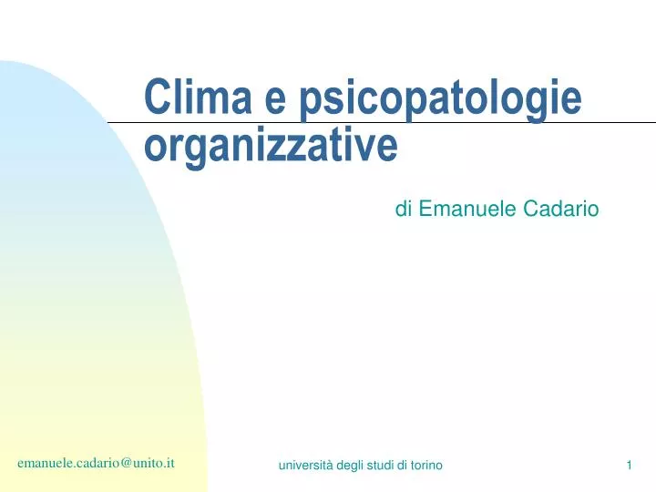 clima e psicopatologie organizzative