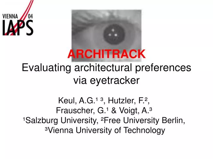 architrack evaluating architectural preferences via eyetracker