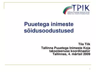 puuetega inimeste s idusoodustused