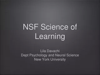 NSF Science of Learning