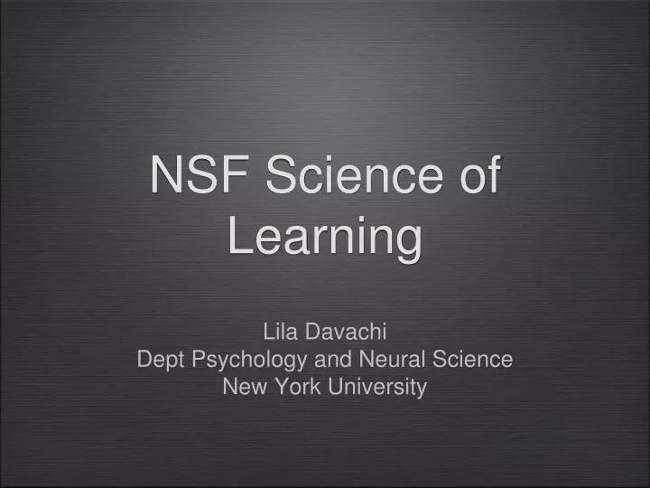 nsf science of learning