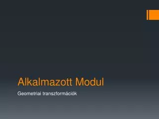 alkalmazott modul