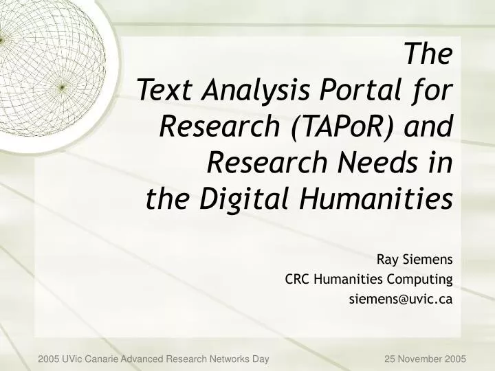the text analysis portal for research tapor and research needs in the digital humanities