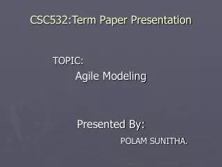 CSC532:Term Paper Presentation