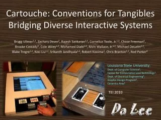 Cartouche: Conventions for Tangibles Bridging Diverse Interactive Systems