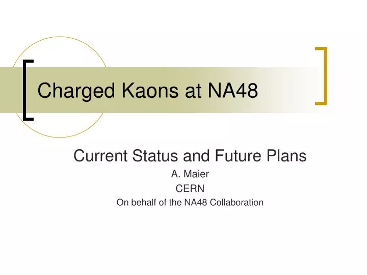 charged kaons at na48
