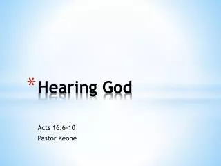 Hearing God