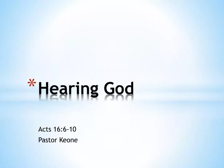 hearing god