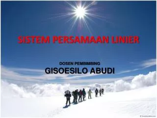 sistem persamaan linier