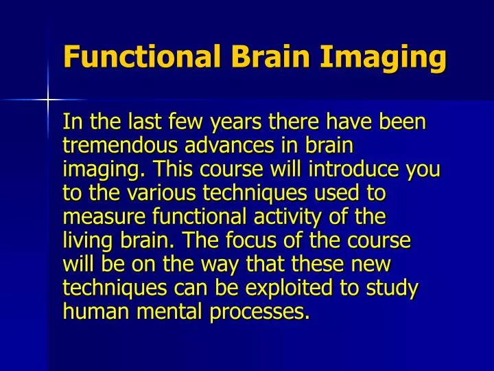 functional brain imaging