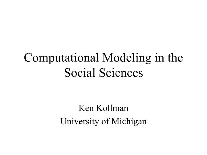 computational modeling in the social sciences