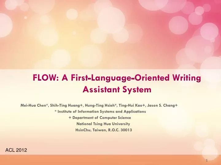 flow a first language oriented writing assistant system