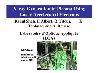 X-ray Generation in Plasma Using Laser-Accelerated Electrons