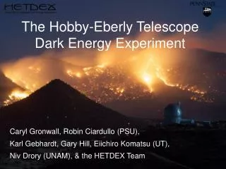 The Hobby-Eberly Telescope Dark Energy Experiment
