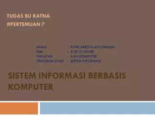 PPT - Evolusi Sistem Informasi Berbasis Komputer PowerPoint ...