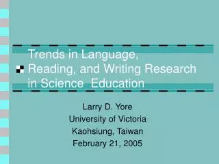 Trends in Language, Reading, and Writing Research in Science Education