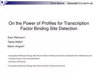 on the power of profiles for transcription factor binding site detection