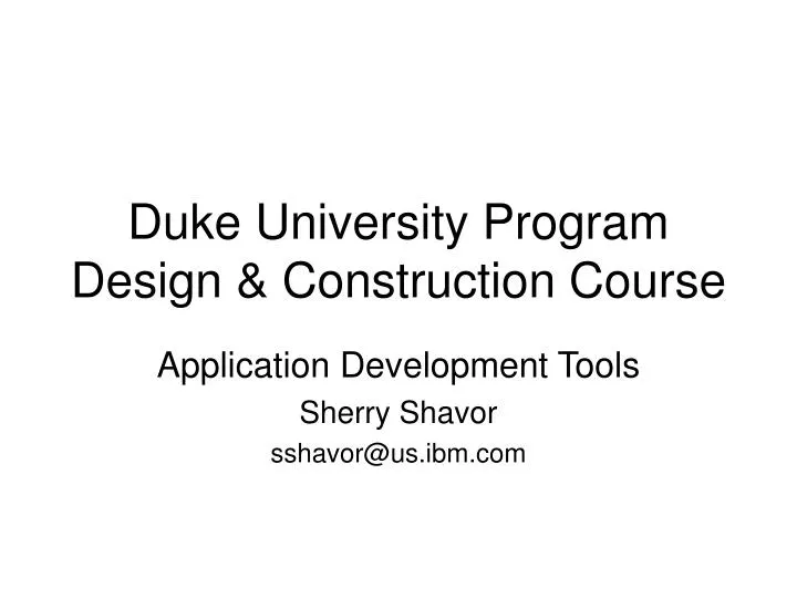 duke university program design construction course