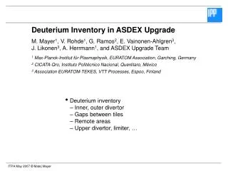 Deuterium Inventory in ASDEX Upgrade