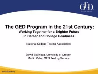 National College Testing Association David Espinoza, University of Oregon