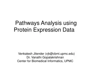 Pathways Analysis using Protein Expression Data