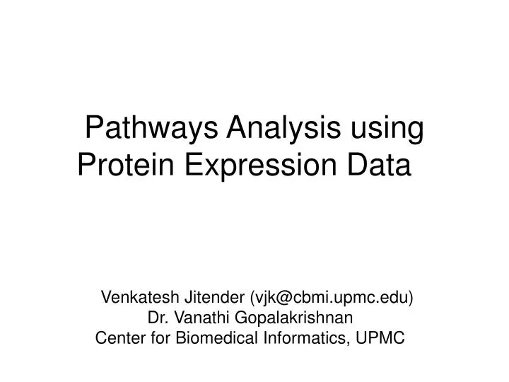 pathways analysis using protein expression data