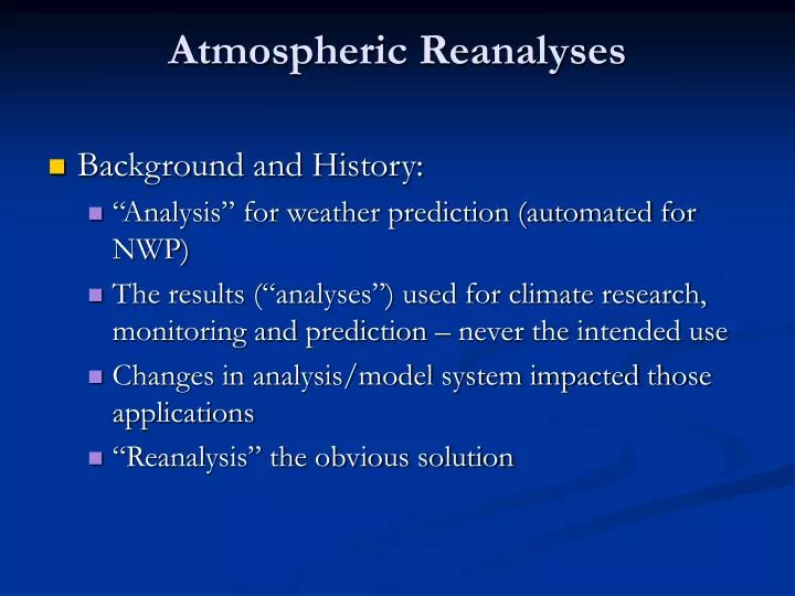 atmospheric reanalyses
