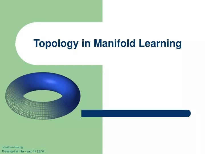 topology in manifold learning